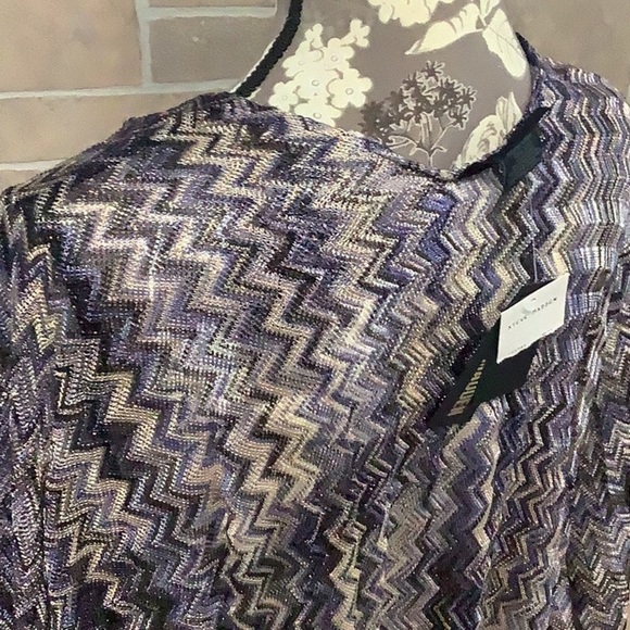 Steve Madden NEW - Sz M - over shoulder duster w/ sleeves - cover up - zigzag - Picture 6 of 6